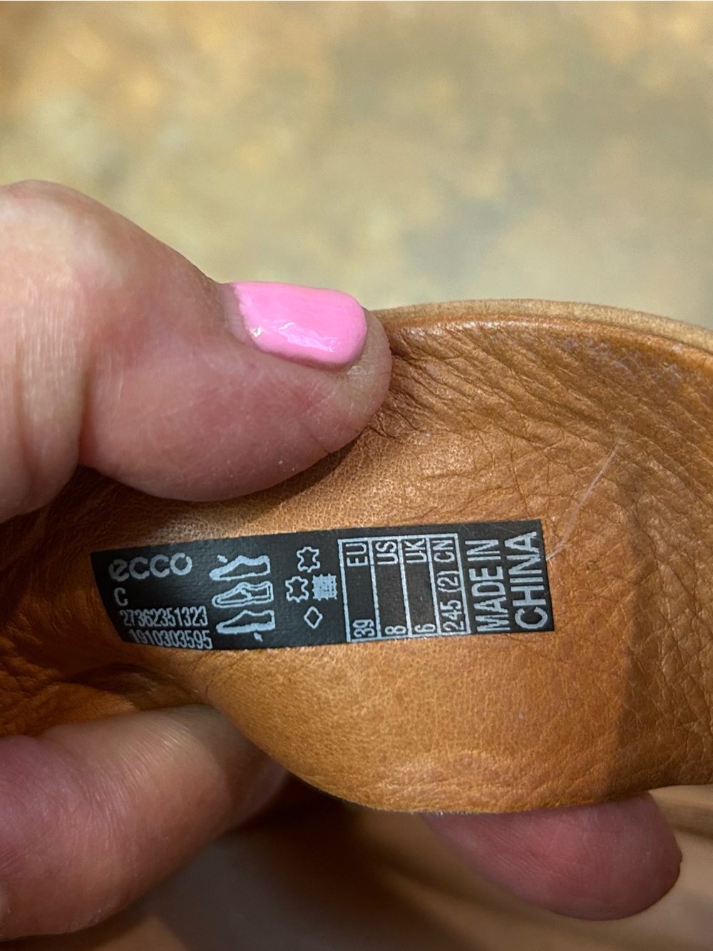 Ecco Flowt Tan Leather Slide Sandals - Picture 8 of 9